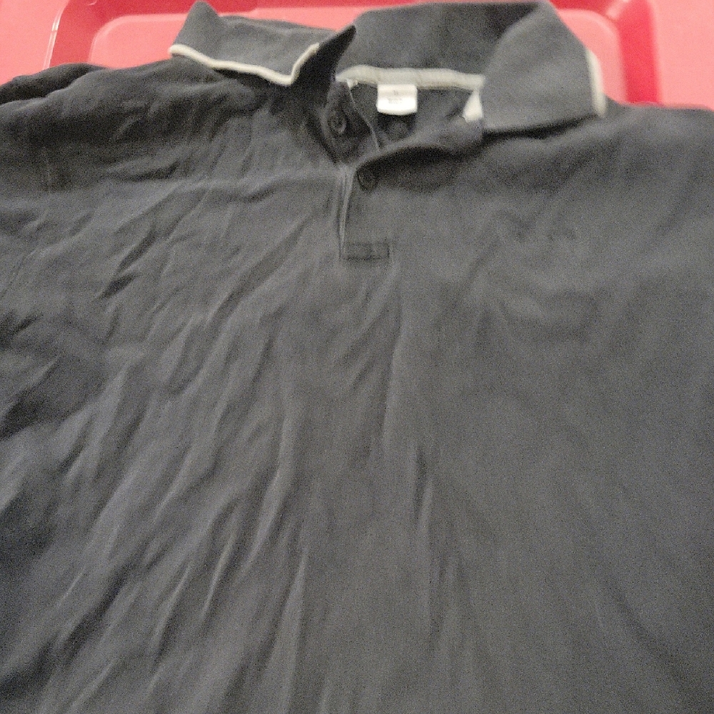 Calvin Klein Collection Black Polo Shirt with Zipper Neck